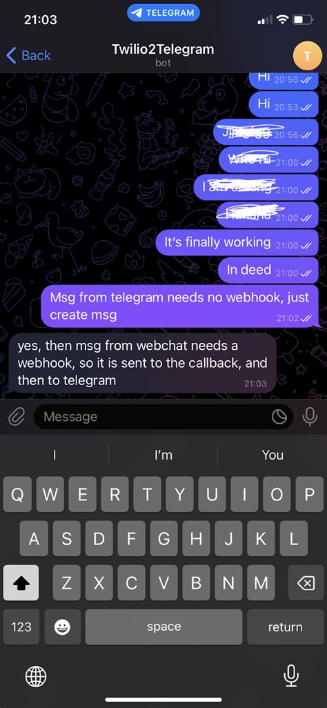 homemade telegram|starting a telegram conversation.